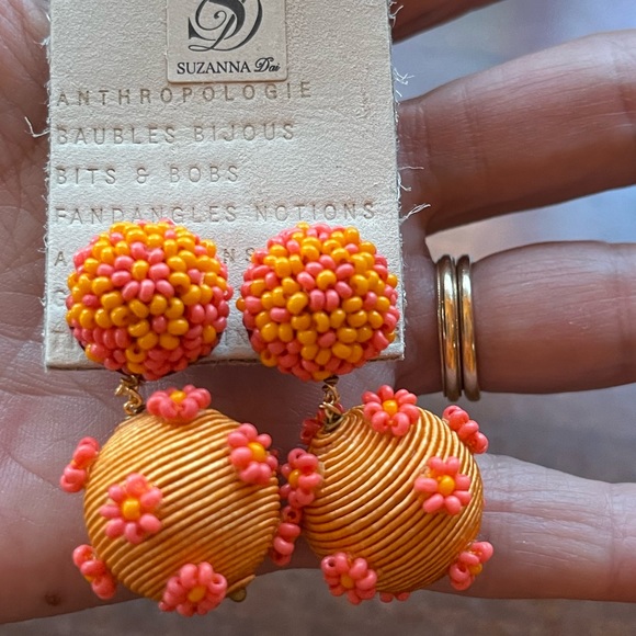 Anthropologie Jewelry - Suzanna Dai stunning designer earrings; NWT silk, bead, and gold plated posts